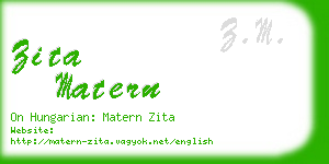 zita matern business card